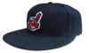 2023 Men039s Indians Hat Classic Blue Top Orange Flat Visor on field All Team Sport Baseball Fitted Hats Fan039s Hip Hop Ful7615654