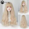 Synthetic Wigs Dense Long Wave Wig womens wig with bangs blonde hair Cosmaly Lolita daily party synthetic heatresistant fiber natural 231215