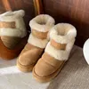 Classic Tazzlita Chinelos Plataforma Designer Mulheres Botas Austrália Fur Slides Chestnut Camurça Couro Lã Quente Tasman Sapatos Ultra Mini Bota