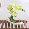 Noel Dekorasyonları Orkide Bonsai Pot Bitki Yapay Phalaenopsis İpek Bez Simülasyon Seramik Vazo ile Çiçek Düzenlemesi 231215