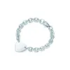 S925 collana in argento sterling per donna uomo classico a forma di cuore a forma di cuore Collana a catena del bracciale Collana di marca di lusso con B317P con B317P