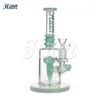 Hittn Factory 2024 New Bong Mushroom Perc Glass Bong Water Pipe 9.7 Inches Milk Colors Straight Tube Hand Blown Water Bong 14mm Male Joint 420 Gift