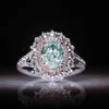 Bagues de fiançailles pour femmes, taille 6-10, couleur topaze, pierres précieuses vertes, diamant CZ, bague de mariée, cadeau 252o