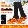 Chaussettes de sport 5000mah hiver chauffé hommes chauffage thermique chauffe-pieds App contrôle électrique chaud cyclisme Trekking Ski 231215