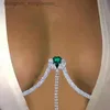 Andra modetillbehör Ny Green Heart-Shed Tassel Bra Chain Glitter Bracket Beach Summer Rhinestone Chest Decorations Chain Jewelry Harness Designerl231215