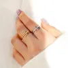 Bröllopsringar Personligt dubbla namn Ring-925 Sterling Silver Vintage Zircon Justerbara ringar Luxury Jewelry Mother's For Women Day Gift 231214