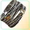 Gold Ring Designer Classic Twisted Fashion Rings Doppel X Schmuck für Männer 18K Frauen Vintage Kupfer Engagement Jubiläumsgeschenk9673405