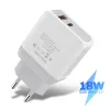 AC Quick Charge QC3.0 PD Charger 18W 25W USB Typ C Mobiltelefonväggladdare Adapter för iPhone Samsung EU US Plug Dual Ports Fast Charger