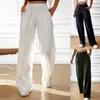 Pantaloni da donna vestibilità ampia casual tinta unita gamba larga dritta con lacci pantaloni per abbigliamento yoga pantaloni sportivi