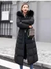 Mulheres para baixo parkas 2023 outono inverno moda marrom preto quente grosso para baixo casaco jaqueta feminina oversize vintage luxo com capuz casacos longos parka feminino t231215