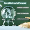 Julekorationer 1PC Dolphin Crystal Ball med 3D -lasergraverat glas - Perfekt valentinsdag födelsedagspresent "231215