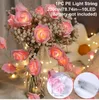 Stringhe LED Luci a corda con fiori di rosa Alimentate a batteria Decorazioni da giardino Fata per il matrimonio all'aperto di San Valentino