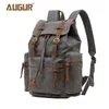 Schultaschen AUGUR 17 Zoll Herrenrucksack Vintage Canvas Schultasche Reisetaschen Laptop mit großer Kapazität 231215