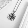 Pendant Necklaces Exquisite Stainless Steel Amulet Holy Sword Knight Cross Pendant Men Ladies Hip Hop Party Knight Gift Necklace WholesaleL231215