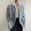 Мужские костюмы Пиджаки IEFB Двубортный мужской пиджак Свободный утолщенный твидовый костюм Весна Осень Повседневный корейский модный мужской пиджак 9A6778 231214
