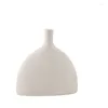 Vases Nordic Ceramic Flat Vase White Simplicity Wine Pot Shape Housewarming Wedding Decoration