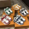 Luxury baby shoes Lace-Up designer kids shoe Size 26-35 Including boxes Multi color splicing design girls boys Sneakers Dec05