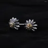 Stud Earrings S925 Sterling Silver Thai Retro Personality Feather Bird GOE003