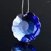 Chandelier Crystal 5PC 25MM Laser Faceted Prism Plum Blossom Sunflower Blue Glass Pendant Streamer Sun Catcher Lamp Dangle Decor