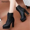 Botas moda mulheres salto alto paltform outono outono inverno tornozelo preto rebites sapatos grossos senhora w0015 231214