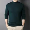 Herrtröjor Wool Cashmere Sweater Half Collar Stick and Drawing Machine Lämplig för 231215