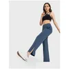 Yoga Outfit L-W030 Commuter Loungef Ligeira Calça Flared High-Rise Calças Skin-Friendly Perna Larga Sweatpants Sweat Wicking Respirável Wome Dh672