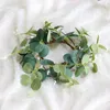 Dekorativa blommor Candle Garland Artificial Eucalyptus Mistletoe Wreaths Green 25 x 25 cm Plastic Pole 4st Wedding Table Party Home Decor