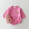 Mamelucos Corea Bebé Sudadera Mameluco Niño Primavera Otoño Suave Manga larga Algodón Oso Infantil Body Niñas Monos Sudaderas Tops Outwear 231215