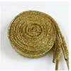 Sko delar Tillbehör 1Pair Shiny Glitter Gold Shoelaces 110 cm Sneaker Sportskor Laces Boot Laces Laces Strings 231215