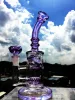 8 pouces dab plate-forme pétrolière fab oeuf verre tuyau d'eau recycleur pomme de douche bong verre capiteux art en verre violet avec bol violet 12 LL