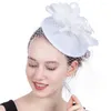 Bride Wedding Mesh Fascaintor Hats Church Race Headwear For Ladiers Veis Chapeau Cap Headband Hair Accessories Hairpin