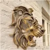 Toilet Paper Holders Rare Find Large Lion Head Wall Mounted Art Scpture Gold Resin Luxury Decor Kitchen Bedroom Dropshippin 230919 Dro Dhzw9