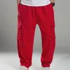 Men's Pants Hip Hop Sweatpants Fall And Winter Multi Pocket High Waist Open Back Jumpsuit House Bedroom