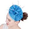 Imitação de noiva feminina sinamay fascinator headwear evento ocasião millinery para senhoras derby igreja casamento acessórios para o cabelo