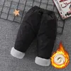 Pantalon Hiver chaud épais enfants polaire pantalon bébé pantalon droit fille Leggings 0-7Y jeunes enfants vêtements automne garçons pantalon de survêtement décontracté 231215