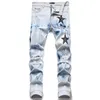 Jeans de grife para homens jeans Pant Ripped Ripped High Street Modoth Motorcycle Borderyer Feching Moda