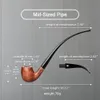 Pipa da fumo piegata a stelo lungo Churchwarden Gandalf in palissandro con accessori