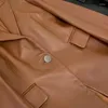 Kadınlar Deri Yüksek Kalite 2 Renk Uzun Kollu Yakel Koyun Dinini Ceket Moda Klasik Tek Düğmesi İnce Motosiklet Ceket Kadın Giysileri