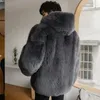 Mäns päls faux päls vinter klassisk stil mjuk varm faux päls kappa lång hylsa plus storlek designer män streetwear kläder fluffy jacka z67 231215