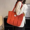 Boodschappentassen Mode Katoenen Gewatteerde Handtas Luxe Designer Tote Bag Dames Satchel Vrouwelijke Schouder Gewatteerde Shopper Portemonnee Bolsa Hobo 231215