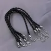 Bracelets de charme 10pcs bracelet de cordon en cuir noir fermoirs de homard fabrication de bijoux européens bricolage à la main réglable 18 cm