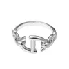 Chaine d ancre Enchainee Ring H for Woman Designer Couple 925 Silver Diamond Size 6-8 T0P 고급 재료 브랜드 디자이너 Box 029