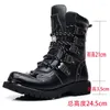 Bottes Hommes Moto Cuir Mode Cowboy Chaussures Sports de plein air Militaire Tactique Gothique Punk D474