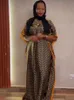 Etnik Giyim Kadınlar İçin Afrika Elbiseleri Müslüman Vneck Maxi Bayan Robe Nijerya Geleneksel Yaz Giyim Abayas Dubai Boubou 231214