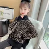 Pullover Children Fashion Leopard Sweater Spring Fall Girls Girls Girls Wide Bullovers Bottleded P435 231215