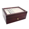 High-end Pen Storage Box Wooden Double-layer Famous Collection Organizers Gift Display