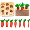 Juguetes de inteligencia Montessori Toys Baby Pull Carrot Set Juguete de madera Forma Puzzle a juego Niños Cognición Juego de madera Educativo para niños 231215