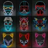 نوع جديد Halloween LED Mask متوهجة Neon El Wire Costume DJ Party Light Up Masque Cosque Q0806290Z