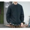 Suéter masculino de caxemira, pulôveres com gola redonda, solto, de malha grossa, outono inverno, coreano, top casual a160