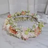 6pcs girl's Daisy Flower Crown Beadbands Women Hair Associory Wedding Head Wear Happand Hat Decoration Floral Garland